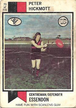 1974 Scanlens VFL #73 Peter Hickmott Front